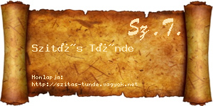 Szitás Tünde névjegykártya